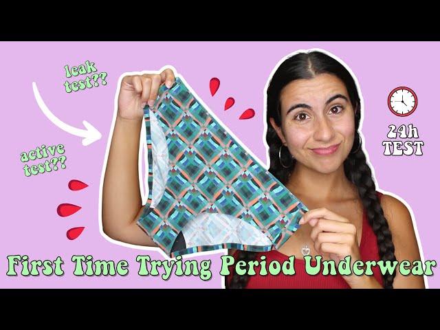 Trying Period UNDERWEAR for the FIRST TIME | 24 hour test (pros & cons) | Just Sharon