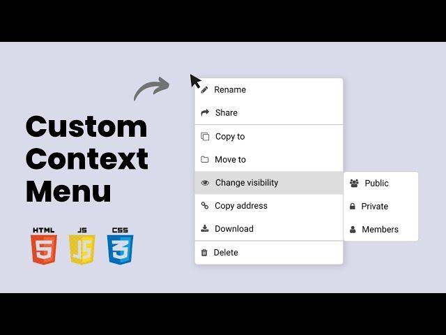 Create Custom Right Click Menu / Context Menu using HTML, CSS & JavaScript