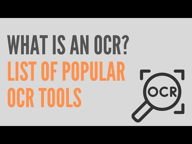 What is an OCR? List of Popular OCR Tools | RPAFeed