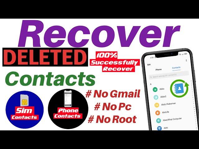  How To Recover Deleted Contacts without Gmail Account || Delete Number Wapas Kaise Laye