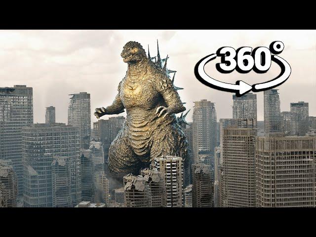 VR GODZILLA theme park tour | 360° roller coaster #godzillaminusone #kingkong #godzillagame