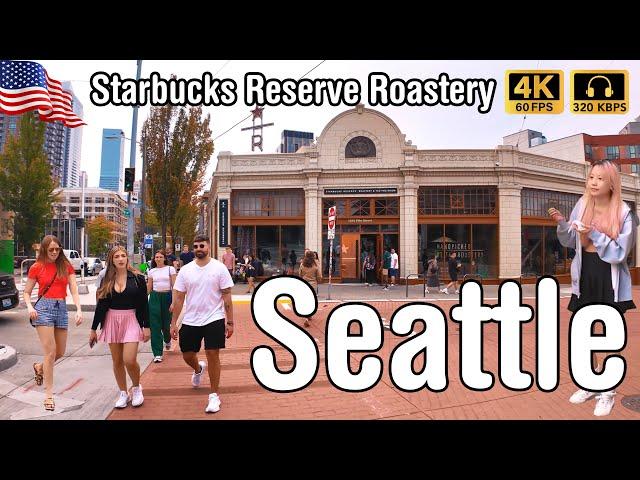  Downtown Seattle Walking Tour (Pike Street) with Immersive City Sound  [4K/60fps/HDR/320kbps]