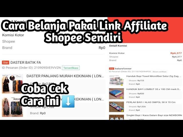 Cara Order Pake Link Affiliate Sendiri di Shopee | Dapat Komisi