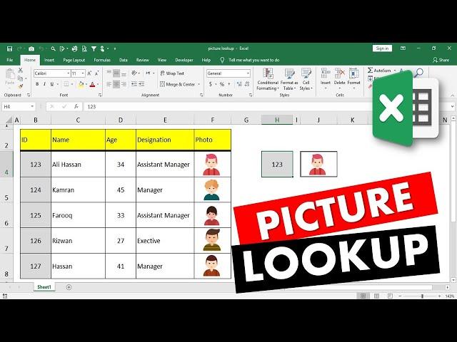 How to Create Picture Lookup in Excel - Image Vlookup