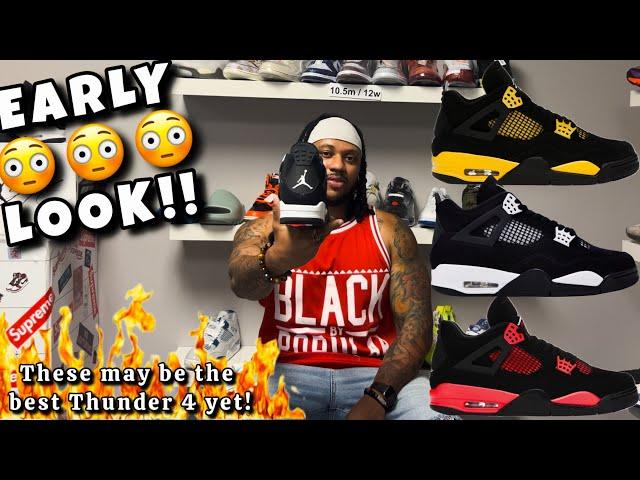 EARLY LOOK‼️ Air Jordan 4 White Thunder Review + On Feet! ARE THESE THE TOP AJ4 OF 2024⁉️