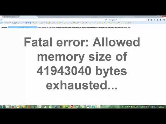 Fatal error: Allowed memory size of 41943040 bytes exhausted