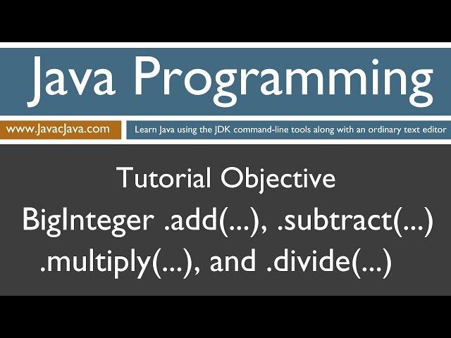 Learn Java Programming - BigInteger Basic Math Methods