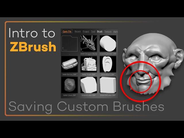 Intro to ZBrush 011 - Creating and Saving Custom Brushes - Tweaked or From Scratch!