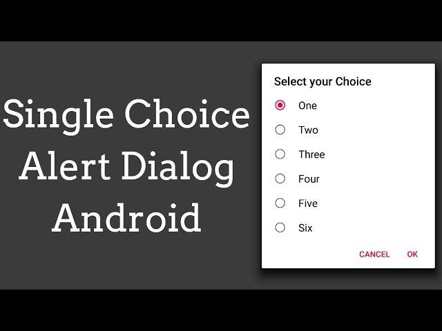 single choice AlertDialog - Alertdialog with Radio Button android