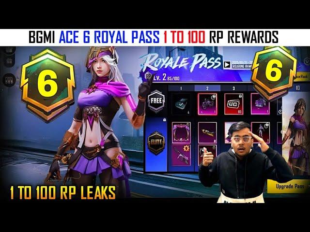 A6 ROYAL PASS 1 TO 100 RP REWARDS IN BGMI  BGMI A6 ROYAL PASS REWARDS  BGMI A6 ROYAL PASS LEAKS