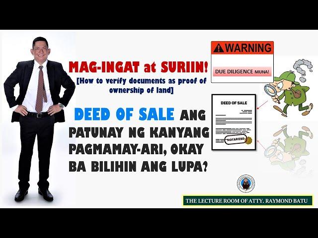 Deed of Sale lang ang patunay ng pagmamay-ari [hindi pa nalipat ang titulo]. Pwede ba itong bilhin?