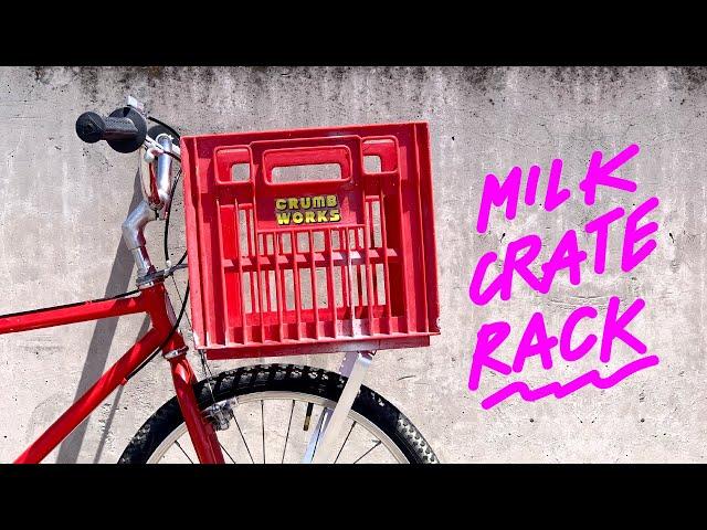 DIY milk crate bike rack