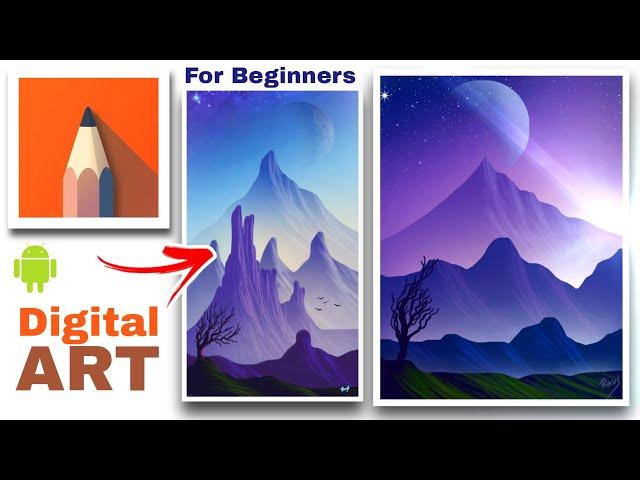 Autodesk Sketchbook Tutorial For Beginners - Imagination Fantasy Landscape / Digital Painting