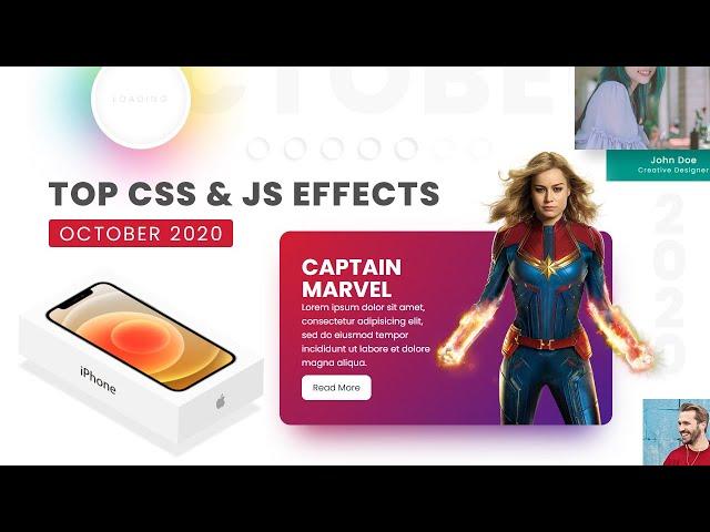 Top CSS & Javascript Animation & Hover Effects | October 2020