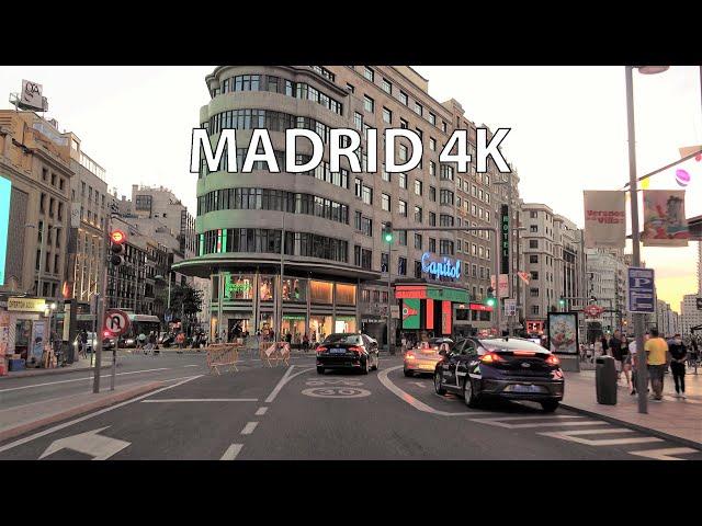 Madrid 4K - Driving Downtown - Spain