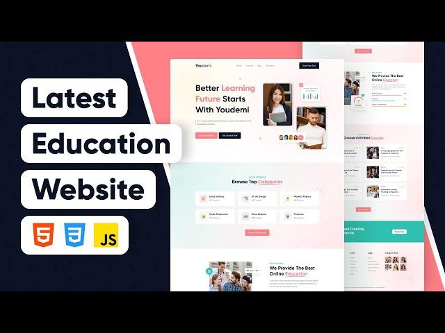 How to Make a Responsive Education Website Using HTML CSS JavaScript