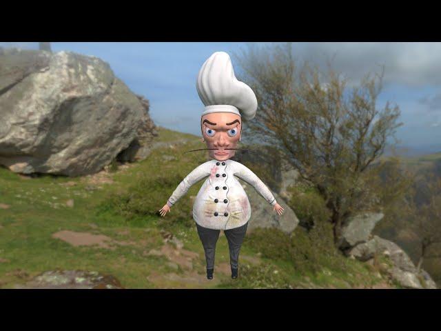 High Poly Animated Chef Character