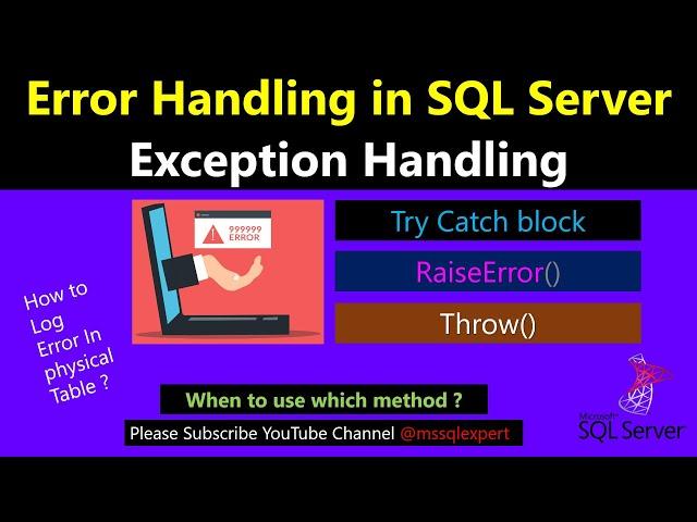 Error handling in SQL Server | Try Catch Block | RaisError | Throw