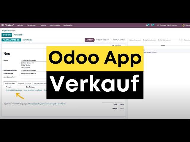 Odoo Verkauf (Sales) - Odoo Tutorial in Deutsch