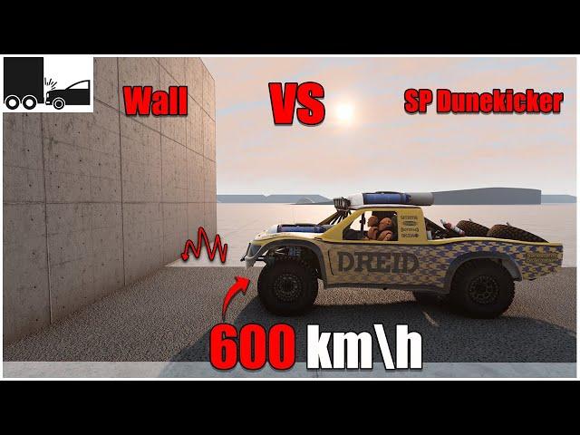 2 Dummy + SP Dunekicker VS Wall 600 km\h (43) | Car Body Testing | beamngdrive crashes