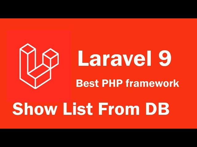 Laravel 9 tutorial - Show List from Database Table