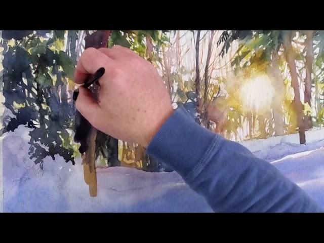 Winter Sunburst - Watercolor demo by Christopher Leeper