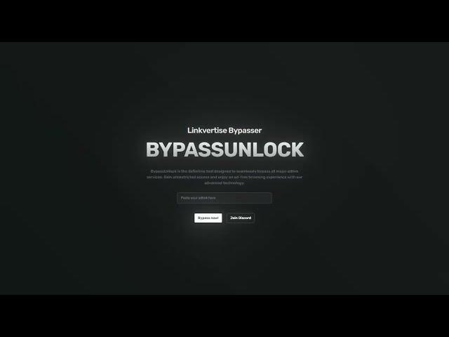 BypassUnlock: Effortlessly Bypass Linkvertise, Work.ink, and More!