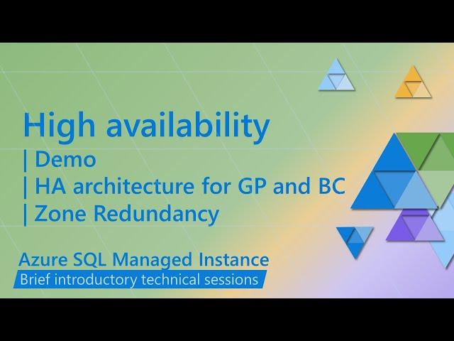 High availability for Azure SQL Managed Instance with a DEMO