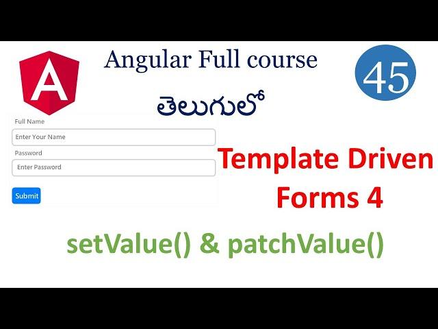 Set Value in angular forms|patch value in angular forms | Angular forms in telugu |Angular tutorials