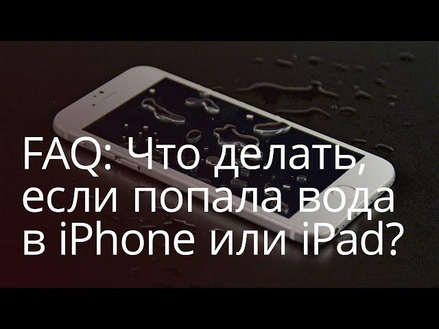 FAQ: Что делать, если попала вода в iPhone или iPad?