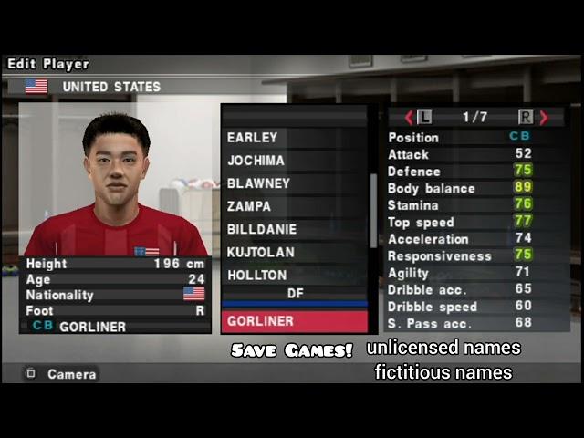 PES 2014 UNITED STATES All National Team Players (The Americas) Pro Evolution Soccer PS2 ️