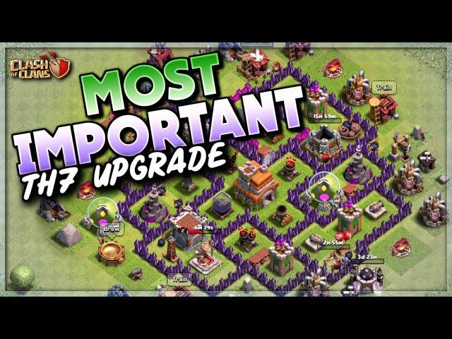 MOST IMPORTANT TH7 UPGRADE!  FROM GREEN TO PURPLE!  TH7 LET'S PLAY