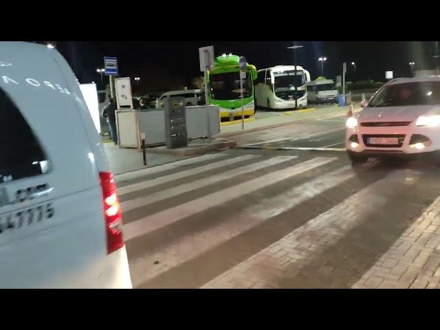 Paphos International Airport , public Bus stop 612. Cyprus