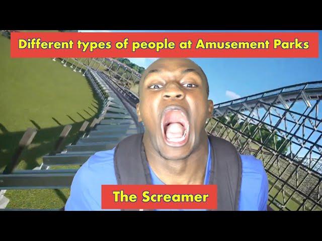 Different types of people at Amusement Parks