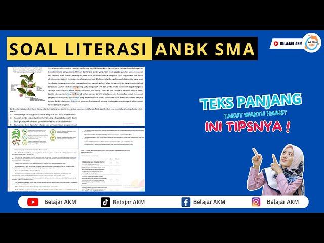 Latihan Soal ANBK SMA/MA Tahun 2024/Soal AKM LITERASI SMA Lengkap Pembahasan dan Kunci Jawaban