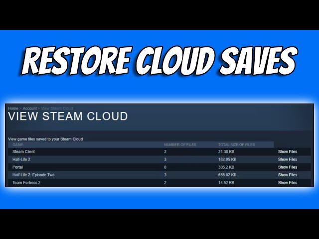 How To Restore Steam Cloud Saves on Windows