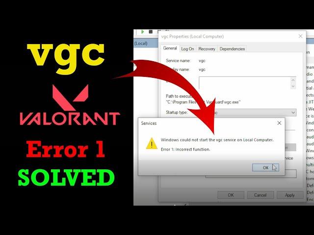 Windows could not Start vgc service on local computer Error 1: incorrect function | Tutorial 4You