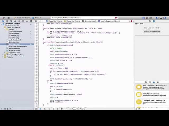 XCode 6 Swift Tutorial: Flappy Bird - Part 2