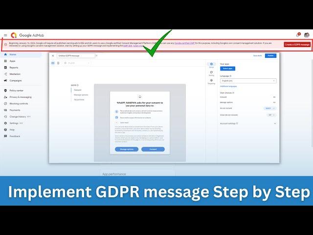 Implementing Google AdMob New GDPR Message in Android App|Step-by-Step Guide for UMP SDK Integration