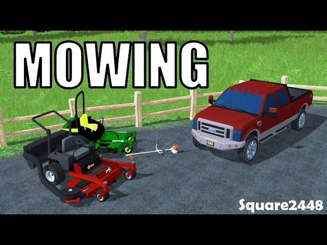 Farming Simulator 15 - Mowing With 72 Inch Mowers - Weed Eater - Exmark - John Deere