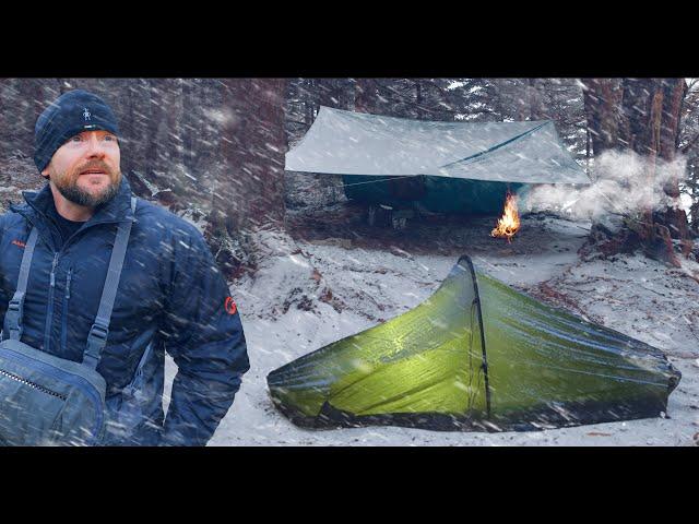 Direct Hit - Snow and Ice Camping in the Mountains of NC - Winter Storm Warning