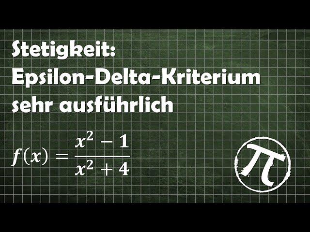 Stetigkeit: Epsilon-Delta-Kriterium sehr ausführlich (Beispiel mit Quotient aus Polynomen)