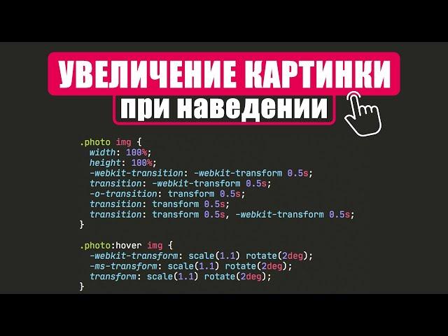 УВЕЛИЧЕНИЕ КАРТИНКИ ПРИ НАВЕДЕНИИ | HTML, CSS