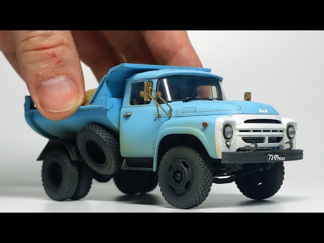 ZIL-130 DUMP TRUCK MMZ-555, how to assemble and paint a scale model