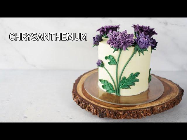 How to make a 3D Chrysanthemum cake  [ Cake Decorating For Beginners ]