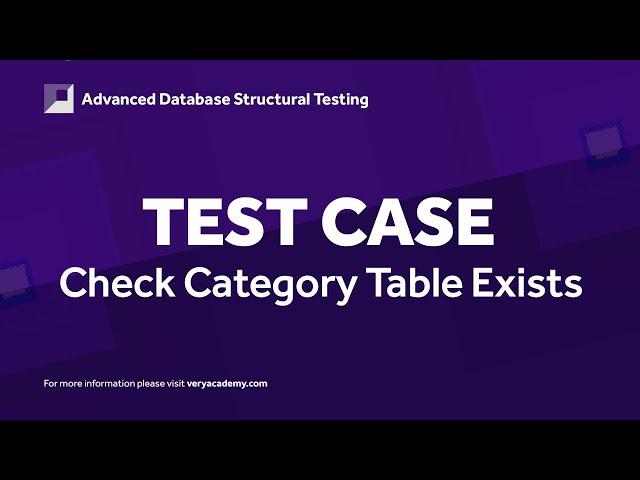 Test Case  1: Check Category Table Exists