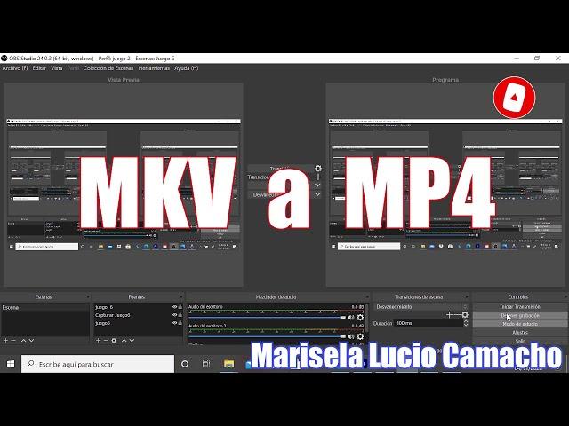 Convertir archivo MKV a MP4 Super Fácil con OBS STUDIO