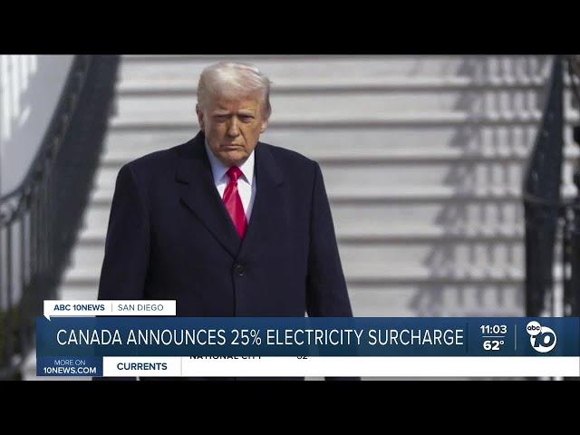 Stock market tumbles as Canada announces 25% electricity surcharge