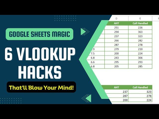 Google Sheets Magic: 6 VLOOKUP Hacks That'll Blow Your Mind!