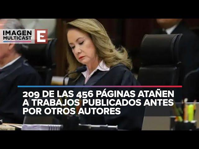 Ministra Yasmín Esquivel también habría plagiado su tesis de doctorado